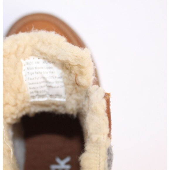 Nordstrom Rack Max & Jake Ankle Boots Size 6M Brown Sherpa Hook and Loop Lace Up - Picture 7 of 8